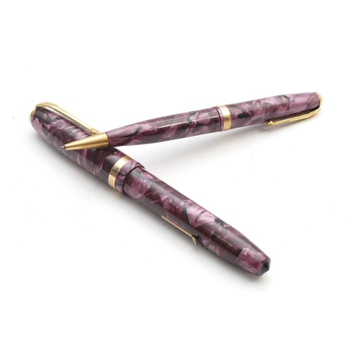 Conway Stewart, a pink mottled fountain pen, with 14ct nib and
