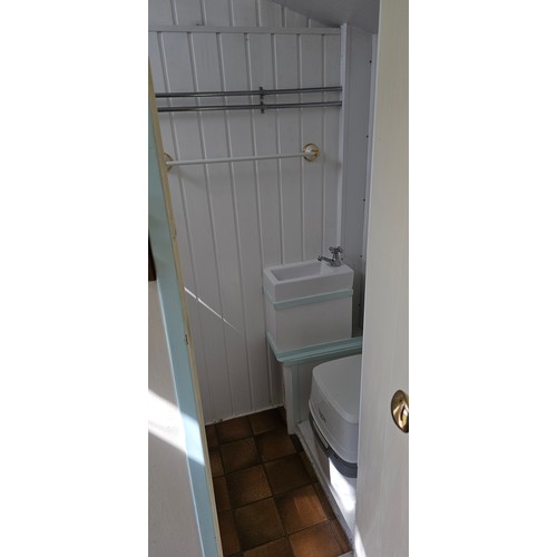 180 - Showman's Caravan, c.1950/60, typical three bay layout with adult bedroom to the front, with bed and... 