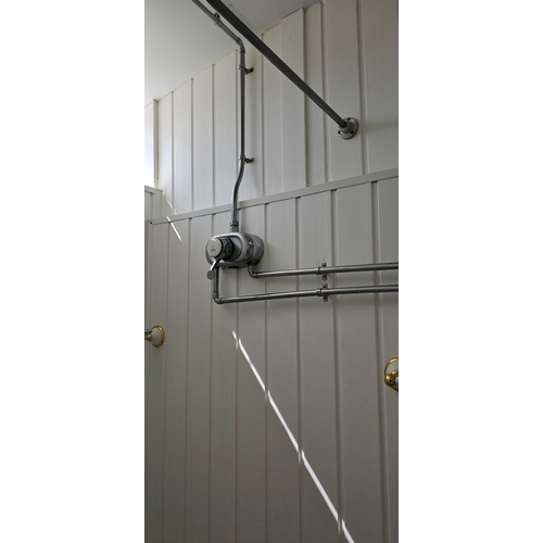 180 - Showman's Caravan, c.1950/60, typical three bay layout with adult bedroom to the front, with bed and... 