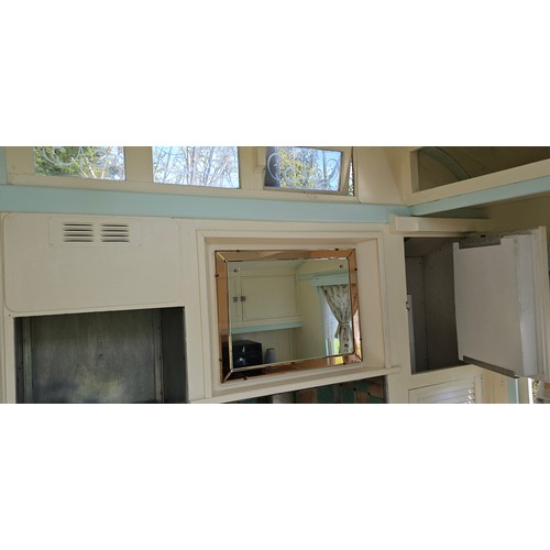 180 - Showman's Caravan, c.1950/60, typical three bay layout with adult bedroom to the front, with bed and... 