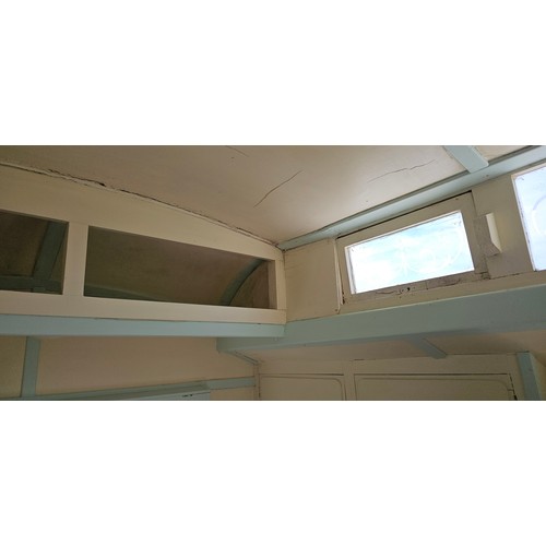 180 - Showman's Caravan, c.1950/60, typical three bay layout with adult bedroom to the front, with bed and... 