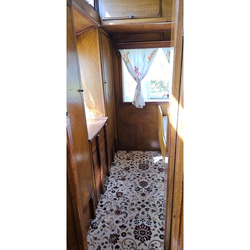180 - Showman's Caravan, c.1950/60, typical three bay layout with adult bedroom to the front, with bed and... 