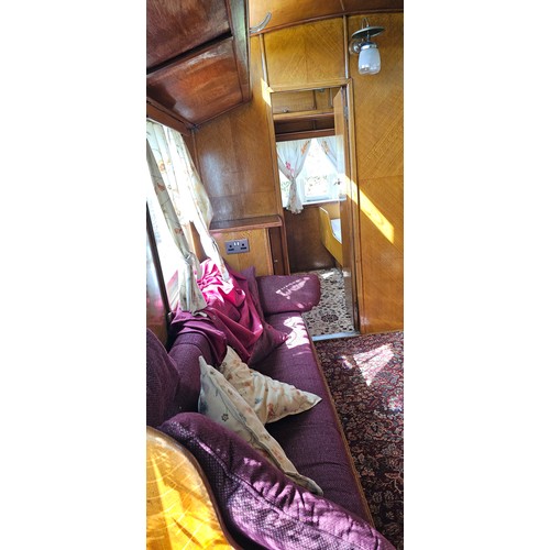 180 - Showman's Caravan, c.1950/60, typical three bay layout with adult bedroom to the front, with bed and... 