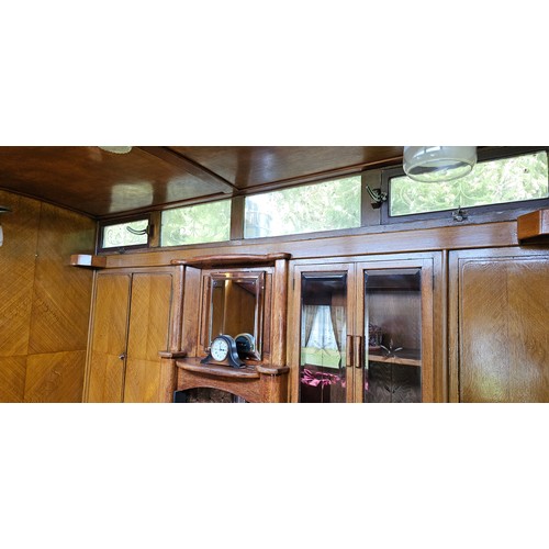 180 - Showman's Caravan, c.1950/60, typical three bay layout with adult bedroom to the front, with bed and... 