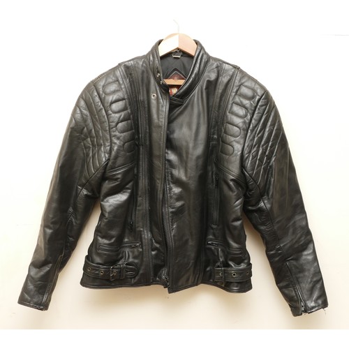 'Heeli London' Men's black, lined, long leather button front coat, with ...