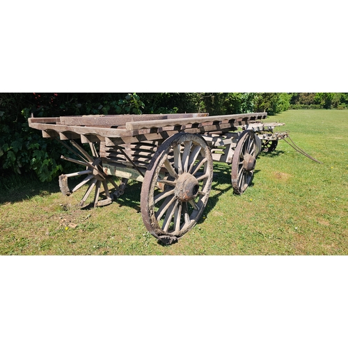 A block rulley hay trailer, with original wheels and replacement bed ...