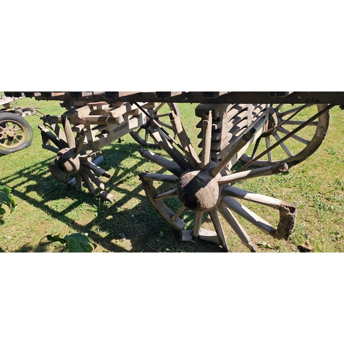 A block rulley hay trailer, with original wheels and replacement bed ...