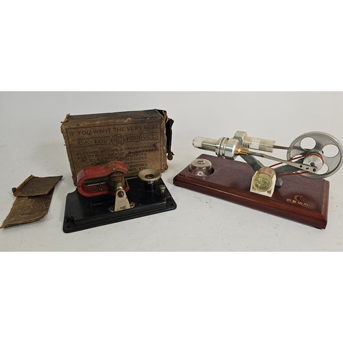 A Starpower hot air Stirling electric motor and a SEL model dynamo ...