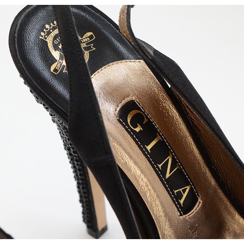 Gina Black/Gold Lace and Leather Platform Pumps Size 39.5  GINA black and gold platform pump main image 2