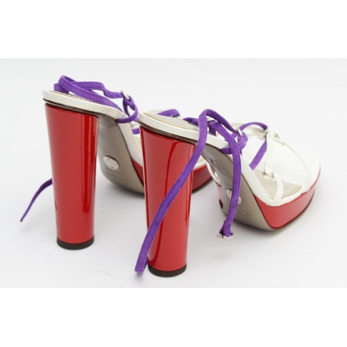 Dolce & Gabbana red platform patent leather sandals with