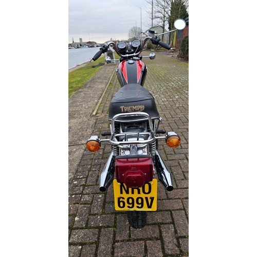 312 - 1980 Triumph Bonneville T140E, 744cc. Registration number NRO 699V. Frame number BB26369. Engine num... 