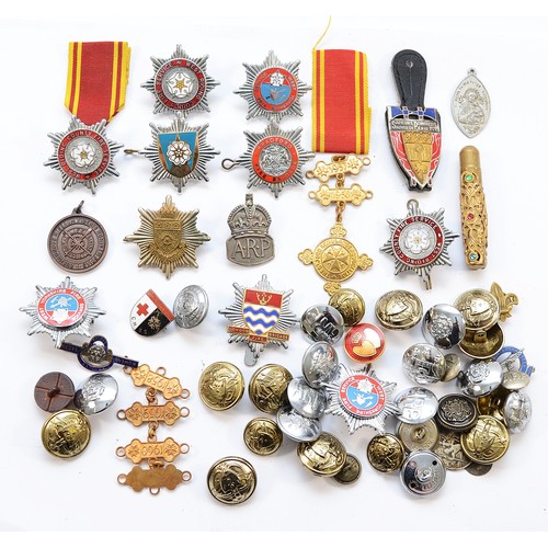 A collection of over forty 20th century enamelled badges, medallions ...