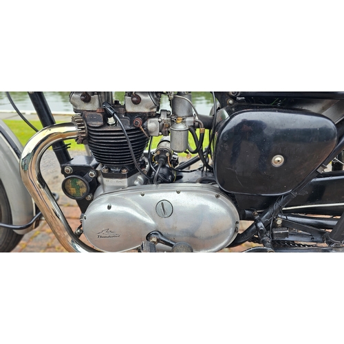315 - 1955 Triumph 6T Thunderbird, 650cc. Registration number TRH 818. Frame number S72462. Engine number ... 