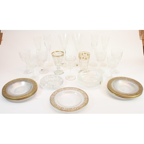 Twenty-four pieces of luxury glassware, largely crystal cut, to include ...