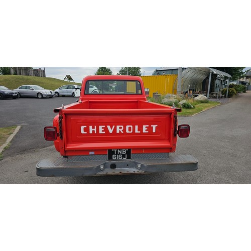259 - 1971 Chevrolet C10 step side pickup, V8, 5,700cc. Registration number TNB 616J. Chassis number CE241... 
