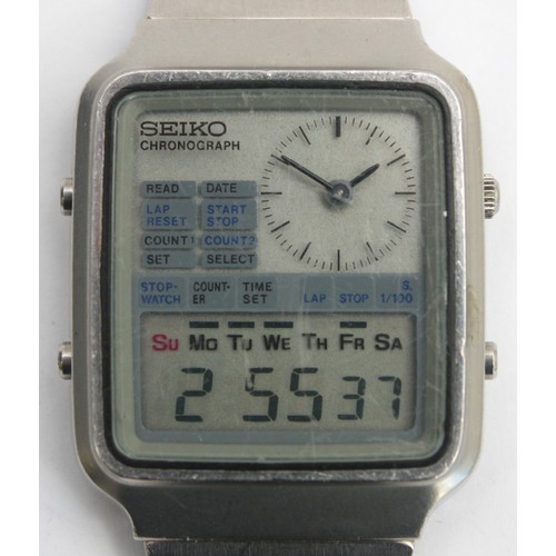 A Seiko H127-5000 Ana-Digital stainless steel gentleman's