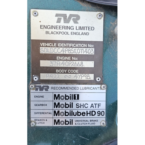 265 - 1995 TVR Chimaera, 3,592cc. Registration number M678 RVR. VIN number SDLDCC4P8SE011403. Engine numbe... 