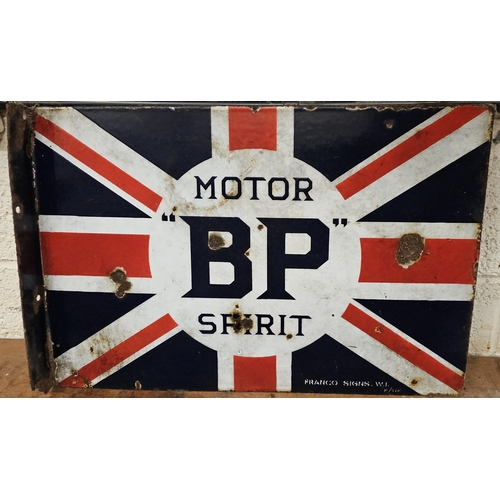 34 - BP MOTOR SPIRIT, a double sided vitreous enamel advertising sign, by Franco Signs W1, 40.5 x 61.5cm.