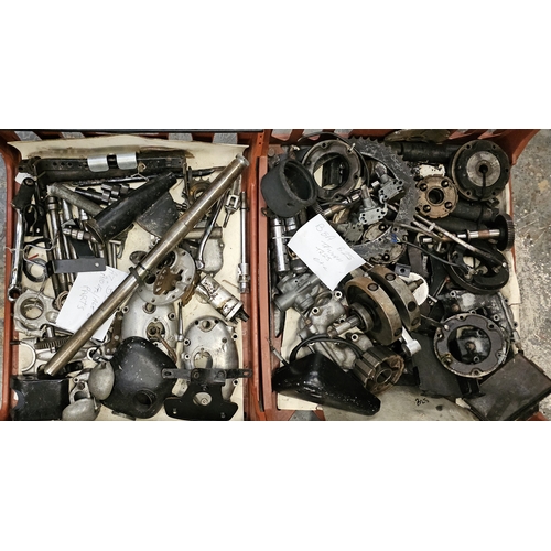 125 - BSA B25/A7/A10/A65 and Triumph TR25 spares, two crates.