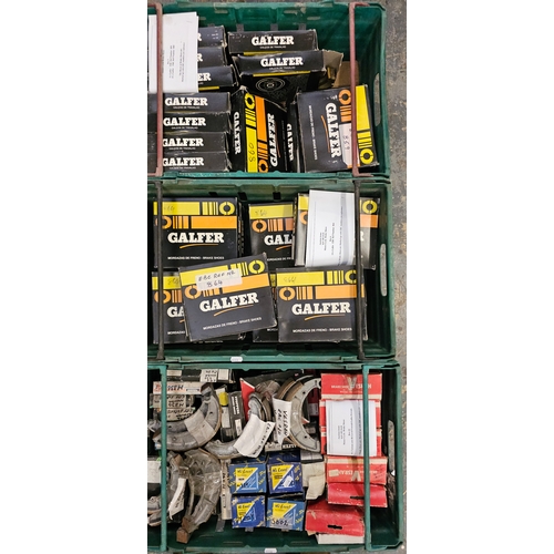 133 - Three crates of motorcycle brake shoes, see list
