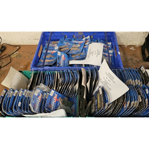 138 - Three crates of motorcycle brake pads, see list