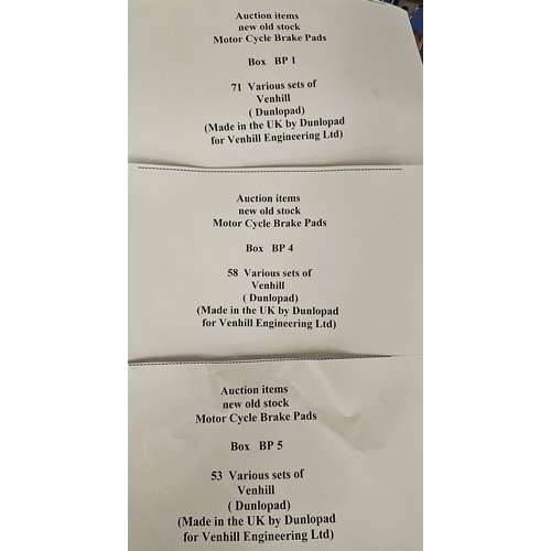 138 - Three crates of motorcycle brake pads, see list