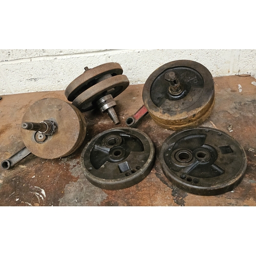 152 - Two x Norton ES2 cranks and other unknown cranks (5)