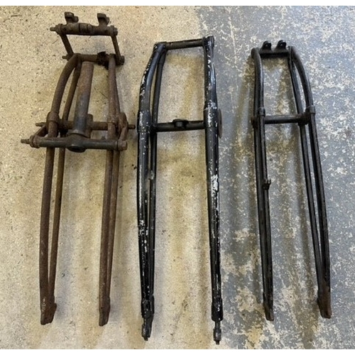 155 - Three sets of prewar motorcycle girder forks (3).