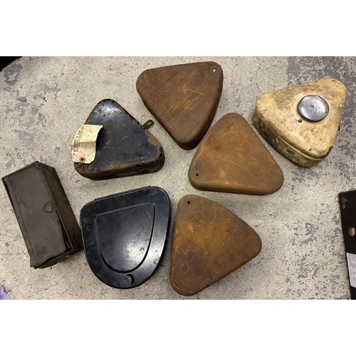 159 - Seven motorcycle tool boxes.