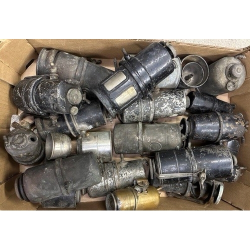 160 - A collection of acetylene generators and parts, to include Lucas King of the Road, Lucas Kings Own a... 