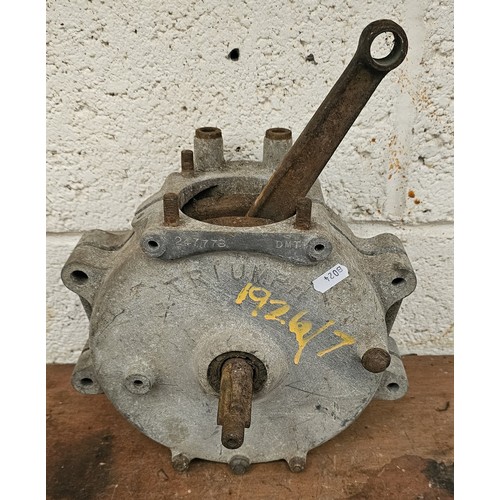 174 - A pair of 1927 Triumph crankcases with flywheel and con rod, stamped 247778 DMT