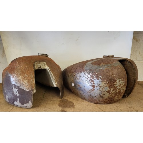 178 - Two steel motorcycle petrol tanks