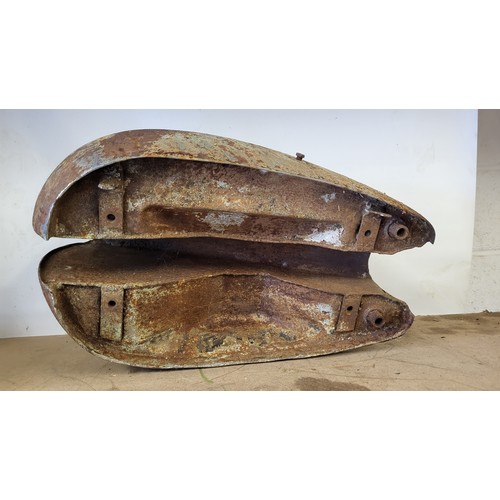 178 - Two steel motorcycle petrol tanks