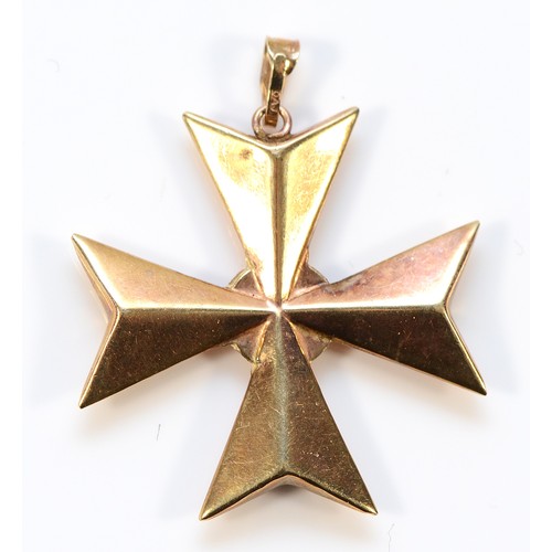 31 - A 9ct gold cross pendant, 30mm, 2.1g