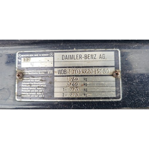 269 - 1980 Mercedes Benz 350 SL automatic R107, 3,499cc. Registration number LIL 5850. VIN number WDB107 0... 