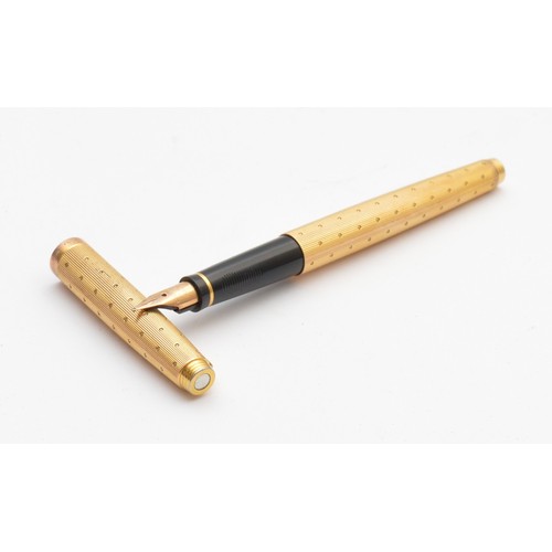 Parker, a 75 fountain pen with 14k gold nib, the barrel in the