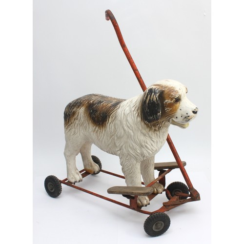 58 - A 1950s Triang push and ride along toy, modelled after a Saint Bernard dog.