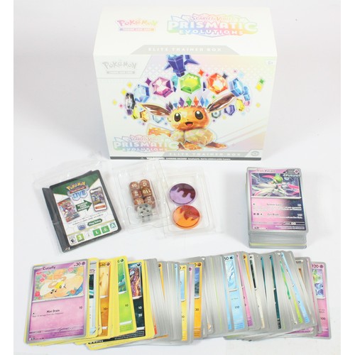 122 - Pokemon Trading Card Game, a bundle of 233 different Pokemon cards, stored inside a Prismatic Evolut... 