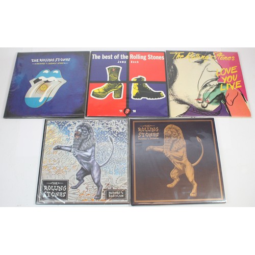 155 - A collection of 5 The Rolling Stones vinyl LP’s including, Bridges to Babylon, rerelease, catalogue ... 