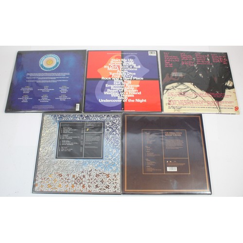 155 - A collection of 5 The Rolling Stones vinyl LP’s including, Bridges to Babylon, rerelease, catalogue ... 