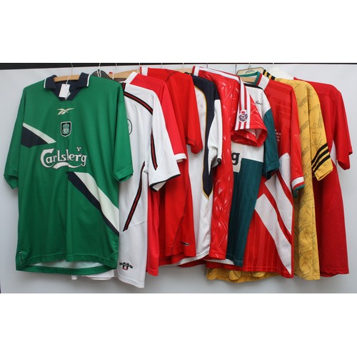 180 - Ten Liverpool FC replica football shirts, to include, the 2003-04 away shirt, the Champions of Europ... 