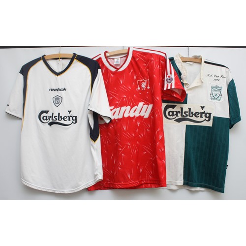 180 - Ten Liverpool FC replica football shirts, to include, the 2003-04 away shirt, the Champions of Europ... 