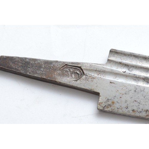 299 - A British No. 9 MKI E-51 bayonet, with scabbard, together with a spike bayonet, patented '65' and a ... 