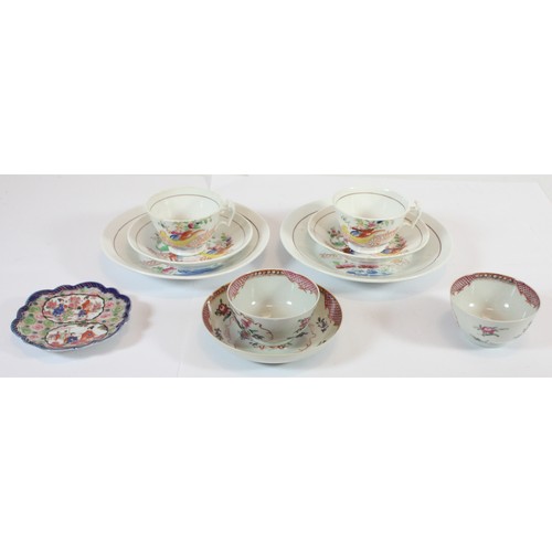 Six saucers and plates, together with four teacups or tea bowls, one ...
