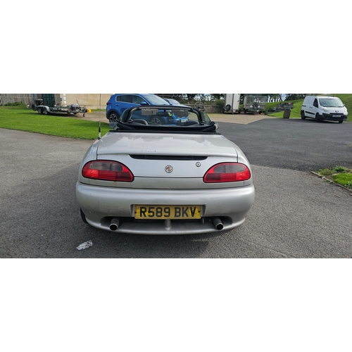 458 - 1997 MGF, 1796 cc. Registration number R589 BKV.
Sold with the green new keepers slip.
Mileage 88,89... 