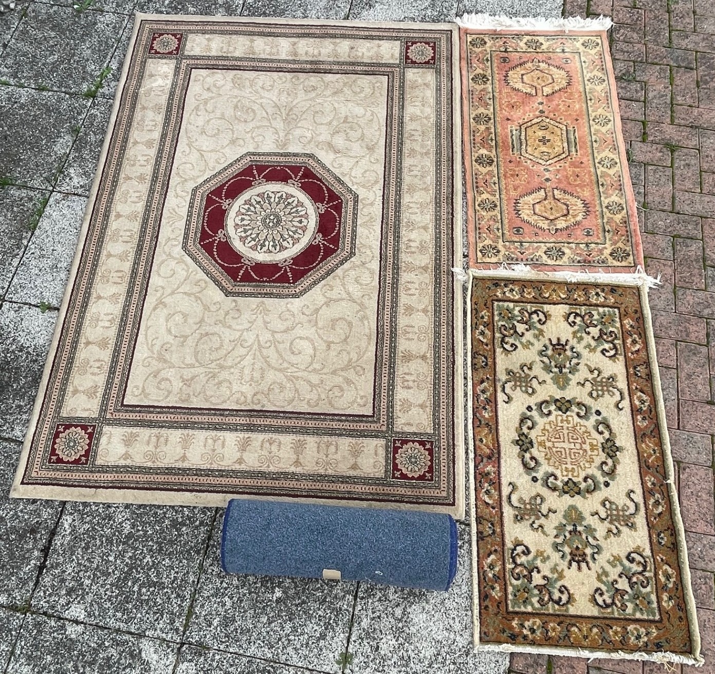 A machine made rug, 195 x 135cm and three other rugs (4)