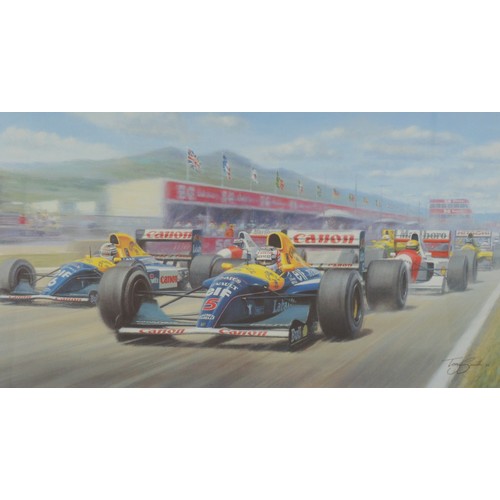 12 - Tony Smith limited edition print, 212/1500, Il Leone, Nigel Mansell, signed in pencil by both, frame... 