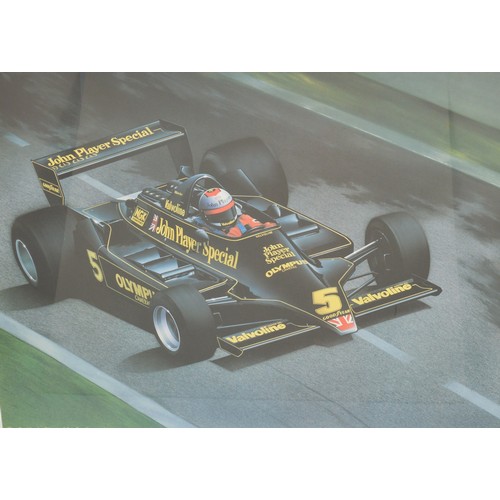 16 - Mario Andretti, 1978 World Champion limited edition print, by Gavin Macleod, signed in pencil by bot... 