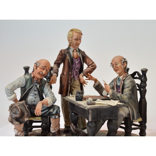 45 - Capodimonte; two figural porcelain sculptures, one entitled The Inheritance, h. 25cm, and another de... 