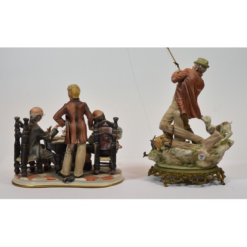 45 - Capodimonte; two figural porcelain sculptures, one entitled The Inheritance, h. 25cm, and another de... 